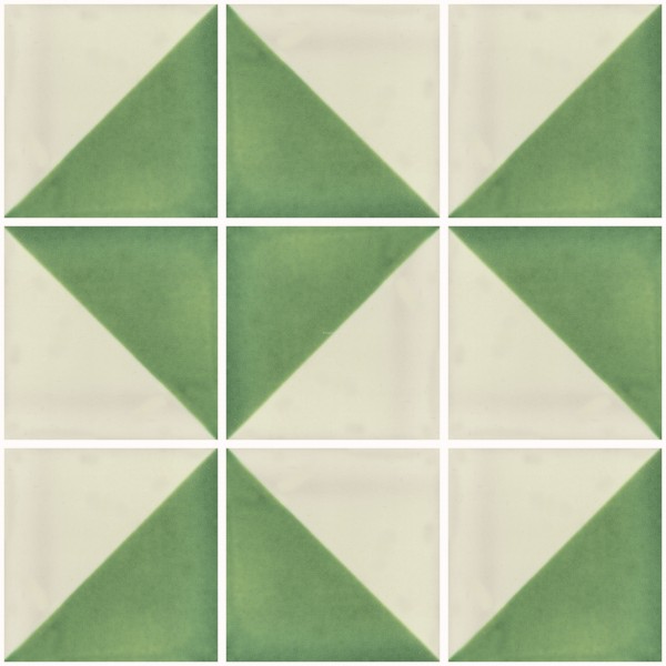 Mexican Ceramic Frost Proof Tiles White Green